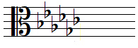G flat major key signature in alto clef