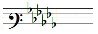 G flat major key signature in baritone clef