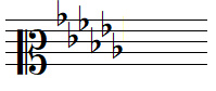G flat major key signature in mezzo-soprano clef