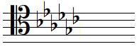 G flat major key signature in tenor clef