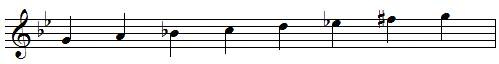 G harmonic minor scale