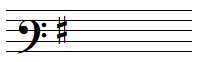 G major key signature in baritone clef