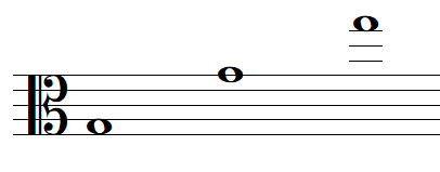 Some G notes in alto clef