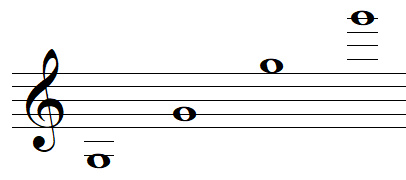 Some G notes in treble clef