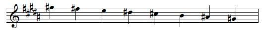 G sharp descending melodic minor scale