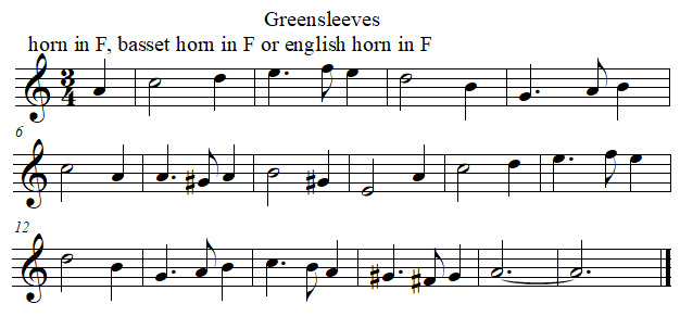 Greenleeves in F