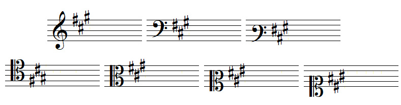 key signature 3 sharps