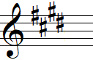 Key signature with four sharps