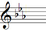 Key signature with three flats