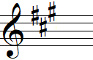 Key signature with three sharps