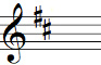 Key signature with two sharps
