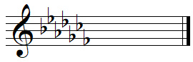 Key signature with seven flats