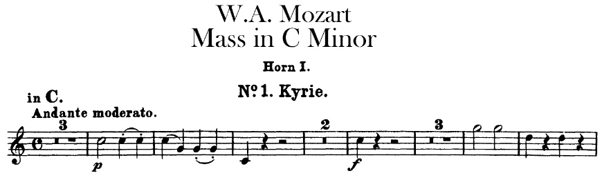 Horn in C, Great Mass in C minor