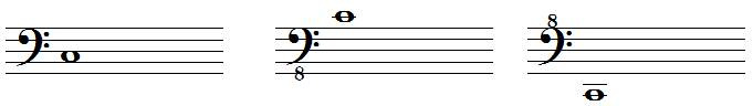 octave bass clef