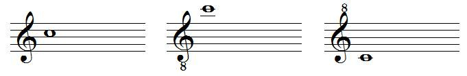 Octave treble clefs