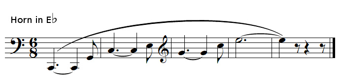 Das Rheingold by Richard Wagner, eight horn solo