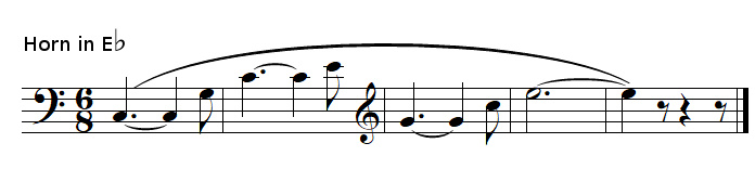 Das Rheingold by Richard Wagner, eight horn solo