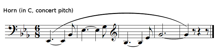 Das Rheingold by Richard Wagner, eight horn solo