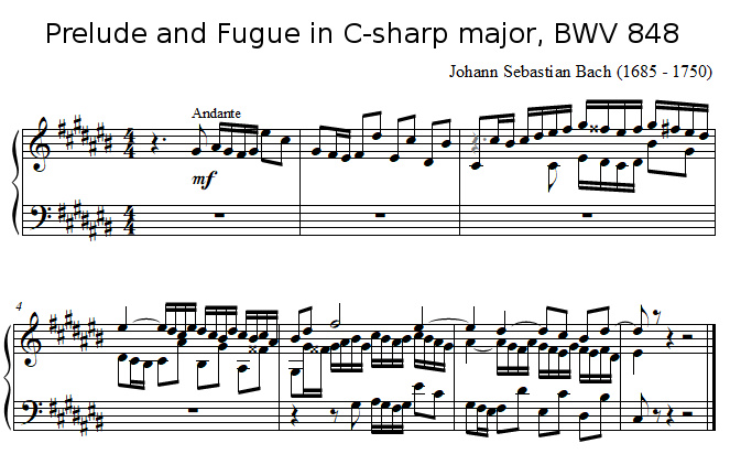 Prelude and Fugue in C-sharp major, BWV 848 J.S. BACH