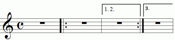 Repeat signs with multiples endings