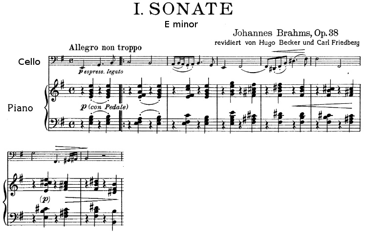 Sonate in E minor opus 38 Johannes Brahms
