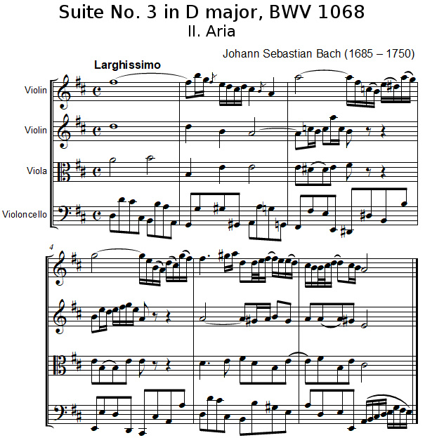 Suite No. 3 in D major, BWV 1068 by Johann Sebastian Bach