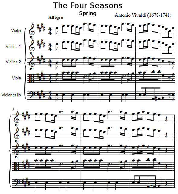 The Four Seasons (Spring) by Vivaldi