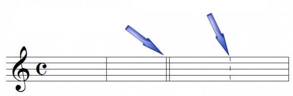 Thin double bars and dotted bars