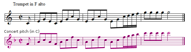 Trumpet in F, Brandenburg Concerto No.2 by J.S. BACH
