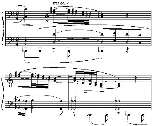 whole-tone scale in Voiles for piano (book 1) by Claude Debussy